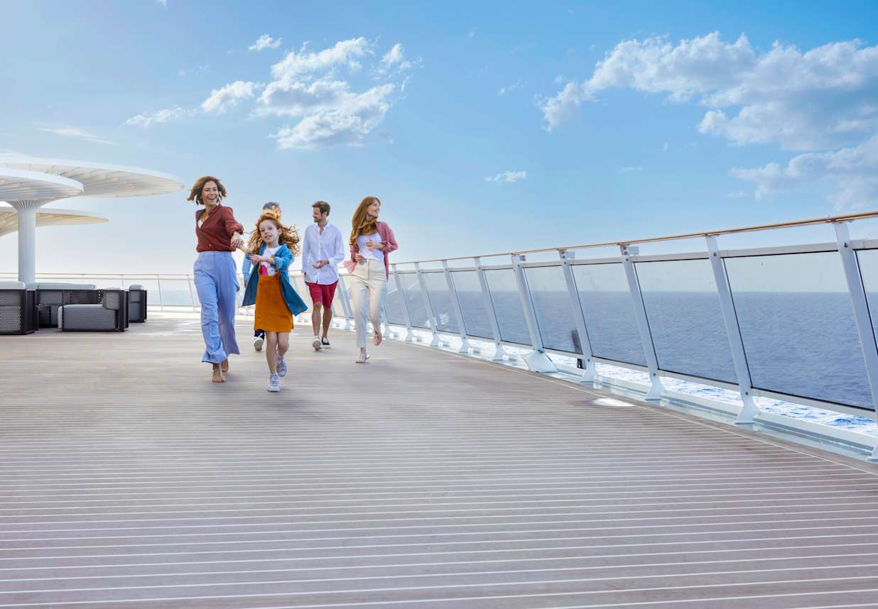 Family onboard a MSC Cruises ship